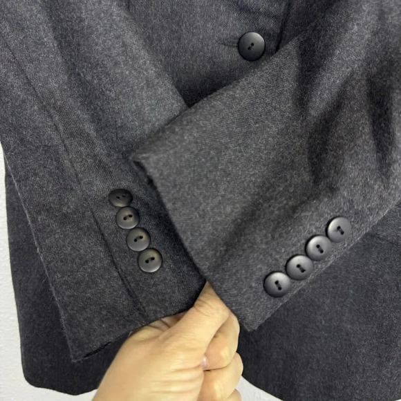 Vintage 90s Neiman Marcus 100% Wool Coat 8 Gray Notch Single Breasted USA Made - Picture 5 of 8